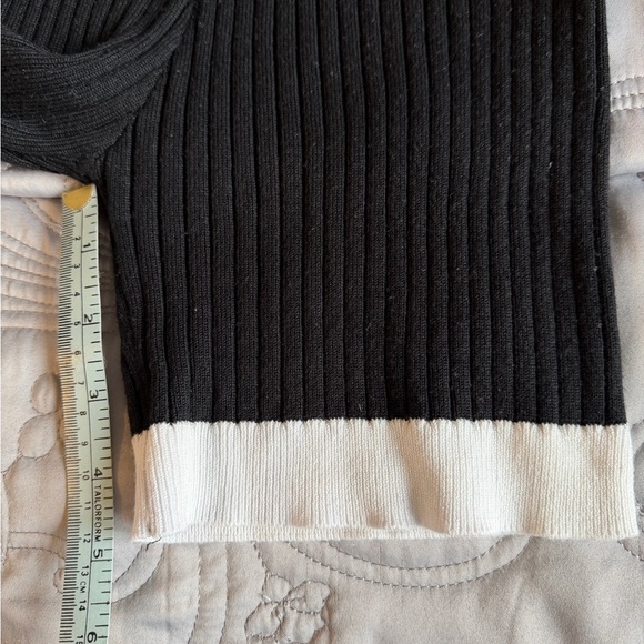 Free People Black Textured Knit Romper with White Trim - Picture 12 of 13